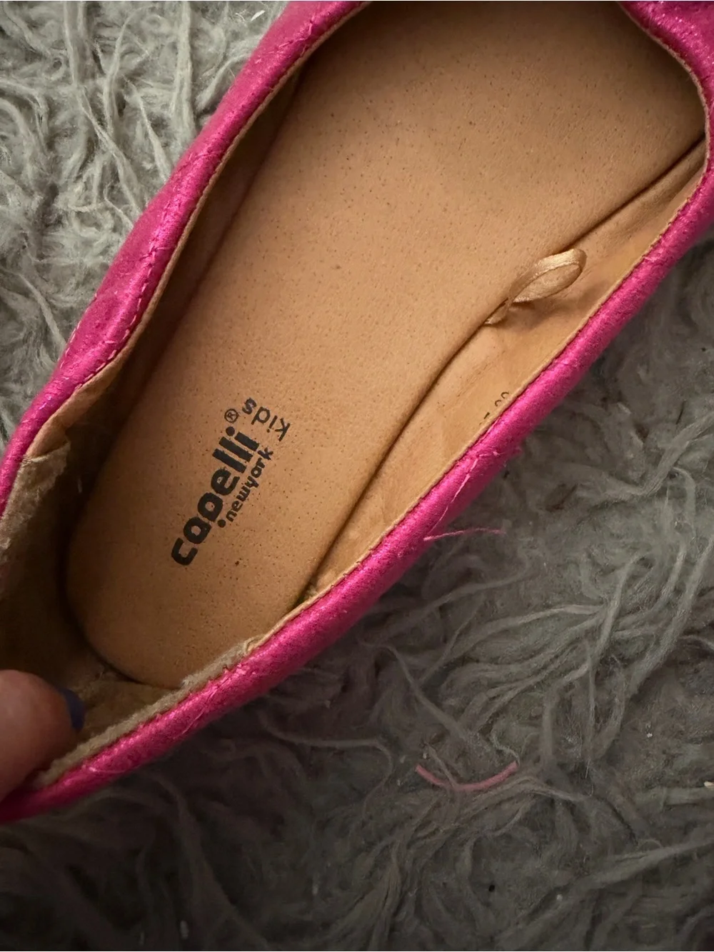 Kids Capelli of New York Girls' Hot Pink Quilted Ballet Flats